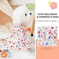 thumbnail image 2 of Dog Dress Summer for Small Dogs Cats Girl Cute Floral Puppy Harness Dresses with D Ring Pet Dog Princess Birthday Dress Female Doggie, 2 of 7