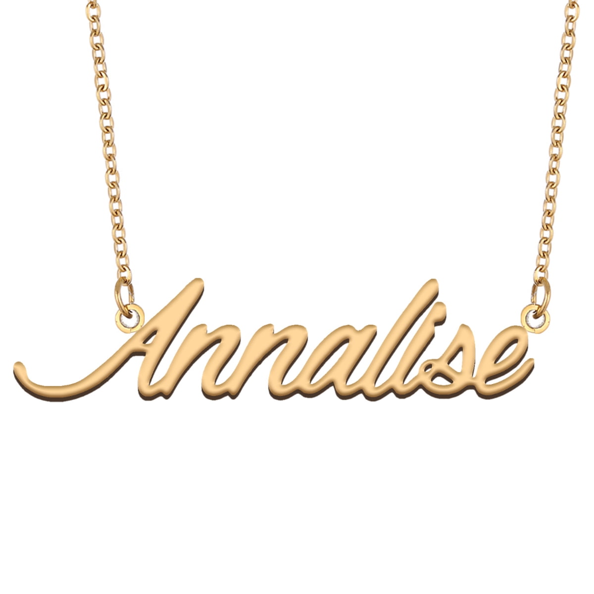 Effektivitet udvide Allergisk HUAN XUN Name Initials Necklace 18k Gold Plated Annalise Name Tag Chain  Necklace Womens Jewelry Gift for Best Friend - Walmart.com