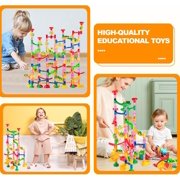 232 Pcs Marble Run Set,Marble Maze Game Construction Building Blocks Toys,Marble Track Race Set,Marble Run for Kids Boys Girls Birthday Gifts (187 Parts + 45 Glass Marbles)