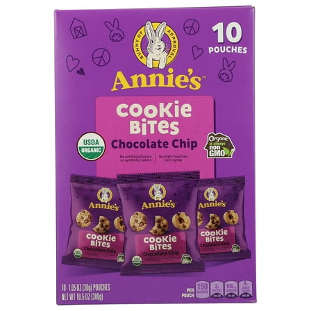 Annie's Organic Chocolate Chip Cookie Bites, 10 Pouches, 10.5 oz