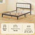 thumbnail image 4 of HOMCOM Queen Bed Frame with Headboard, Platform Bed Frame Charcoal Gray, 4 of 9