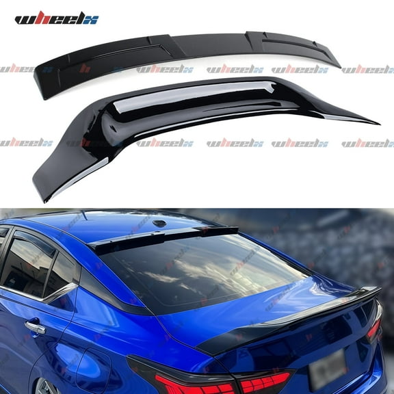 Rear Spoiler & Roof Spoiler Compatible with 2019-2025 Nissan Altima 4 Door Sedan, R & JDM Style Duckbill Trunk Tail Deck Lid Splitter Wing Lip (Glossy Black)