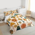 thumbnail image 3 of Feelyou Groovy Flower Floral Queen Comforter Set, Mushroom Bedding Comforter Set, 3pcs, 3 of 8