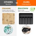 thumbnail image 5 of Silverware Drawer Organizer, Expandable Utensil Tray for Kitchen, BPA Free Flatware and Cutlery Holder, Adjustable Plastic Storage for Spoons Forks Knives, 2 Pack, Black, 5 of 9