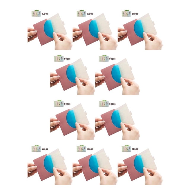 Jumpingount 50 piezas adultos mujeres Control de aceite Facial tejido portátil absorbente de aceite hojas absorbentes suministros de papel tipo 7 Tipo 7 10x7cm 10piezas