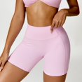 thumbnail image 5 of GEWSEY Biker Yoga Shorts for Women 3" High Waisted Tummy Control Workout Running Athletic Spandex Shorts (Pink, XL), 5 of 8