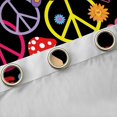 thumbnail image 4 of Feelyou Peace and Love Black Out Curtains, Groovy Mushroom Curtains Pack of 2 (42x63 Each), 4 of 6