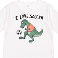 thumbnail image 4 of Inktastic I Love Soccer-Dinosaur in Orange Boys or Girls Long Sleeve Toddler T-Shirt, 4 of 5