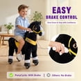 thumbnail image 4 of PonyCycle Kid-Powered Ride-On Horse Toy, No Battery, Hand Brake, Ages 4–7, Black, E438, 4 of 12