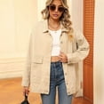 thumbnail image 2 of Women'S Button-Down Vintage Ripped Blue Denim Jacket Khaki L, 2 of 8