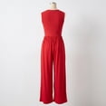 thumbnail image 3 of Jumpsuits for Women Dressy Casual Sleeveless Crewneck Wide Leg Rompers Jumpers Vacation Summer Red 2XL, 3 of 3