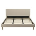 Mr. Kate Daphne Upholstered Bed with Headboard and Modern Platform Frame, King, Ivory Velvet