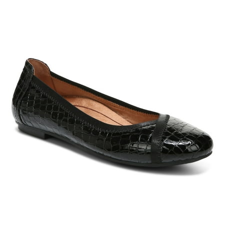 

Vionic Women s Caroll Ballet Flat Black Patent Croc Leather - I3328L2001