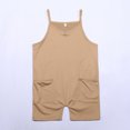 thumbnail image 4 of Toddler Girls Casual Summer Outfits with Pockets Spaghetti Strap Sleeveless V Neck Rompers for Girls 7-8 Years, 4 of 8