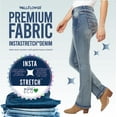 thumbnail image 2 of WallFlower Women's Luscious Curvy Bootcut Mid-Rise Insta Stretch Juniors Jeans (Standard and Plus), 2 of 9