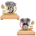 thumbnail image 5 of V-Twin Gasoline Engine Model - 4-Stroke Motorcycle Engine, Ready-to-Run, Brass/Stainless Steel, Collector's Display & Gift, 5 of 6