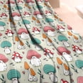 thumbnail image 3 of Colorful Mushroom Cartoon Light Green Pattern Blanket,Comfortable Soft Lamb Wool Throw Blanket,All Season,Warm Lightweight Blankets for Sofa Bed Couch Living Room Chair,40"x50", 3 of 4