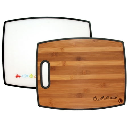 Euro Reversible Board - Totally Bamboo Poly-Boo Reversible Bamboo and Poly Cutting Board
