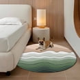 thumbnail image 3 of Abstract Round Area Rugs 3 ft, Sage Green Brown Gradient Waves Beach Lines Washable Small Area Rug with Non-Slip Sturdy Edge Binding Round Front Door Mat Floor Carpet for Entryway, 3 of 9