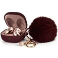 thumbnail image 1 of For Galaxy Buds Live/Buds Pro Cute Silicone Case Cover with Pompom Keychain (Wine Red), 1 of 6