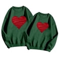 thumbnail image 4 of XIAOCHA Couples Heart Graphic Sweatshirt Valentine Loose Long Sleeve Round Neck Spring Pullover Soft Daily Top, 4 of 5