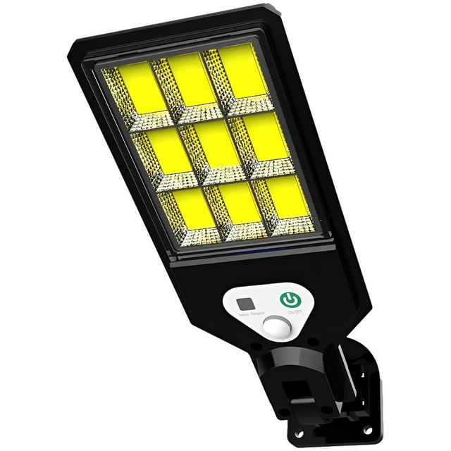 Solar Street Light Motion Sensor Solar Security Light with 3 Lighting Modes 270° Lighting Angle Remote Control Solar Flood Lights for Garden Garage Street Parking