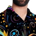 thumbnail image 5 of Note Men's Short Sleeve Printed Poplin Beach Shirts with Spread Collar - Casual Button Down Summer Tops for Unisex, 5 of 6
