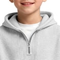 thumbnail image 6 of EnJoCho Boys Quarter Zip Hoodies 𝖶affle Knit Kids Long Sleeve Hooded Sweatshirts Teens Pullover Tops Clothes 4-14 Years Casual Fleec𝖾 Outerwear Knitwear Clothing, 6 of 9