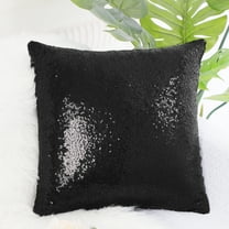 PiccoCasa Decorative Sequin Throw Pillow Covers, 16"x16" Cushion Covers for Party Black