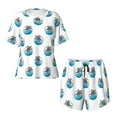 thumbnail image 4 of Naloa Turtle Women's Short-Sleeved Pajama Set, Loungewear, Summer pajamas, Breathable Cozy -, 4 of 9