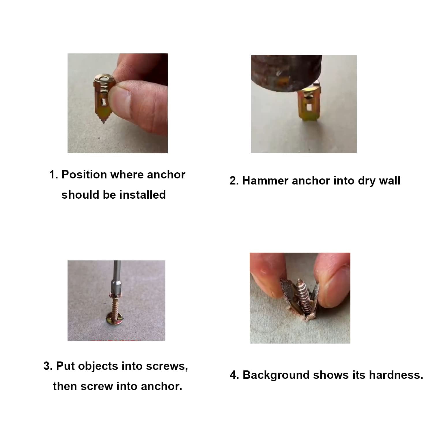 120pcs Self Drilling Drywall Anchors Screws Kit, No Drill Holes in Wall, Perfect for TV, Shelf Straps, Cabinet & Decoration Fixing Curtains, Calligraphy, Wall Cabinets
