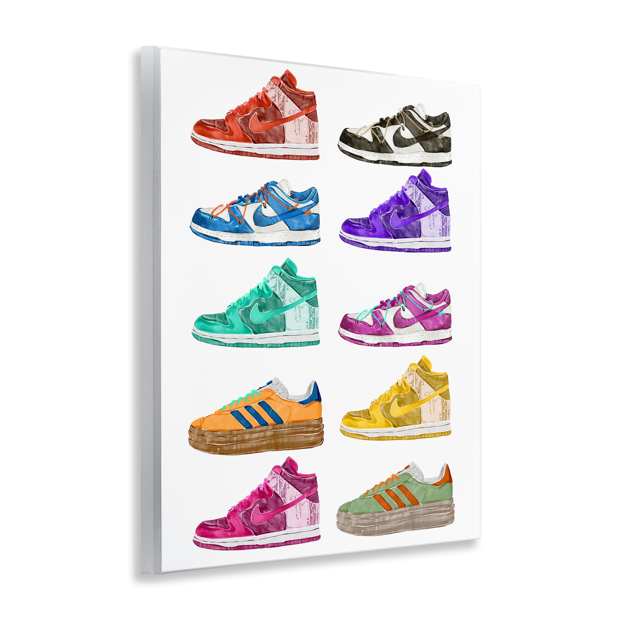 Stupell Industries Fashion Sneakers Assortment Fashion Painting Unframed Art Print Wall Art, 11 x 14