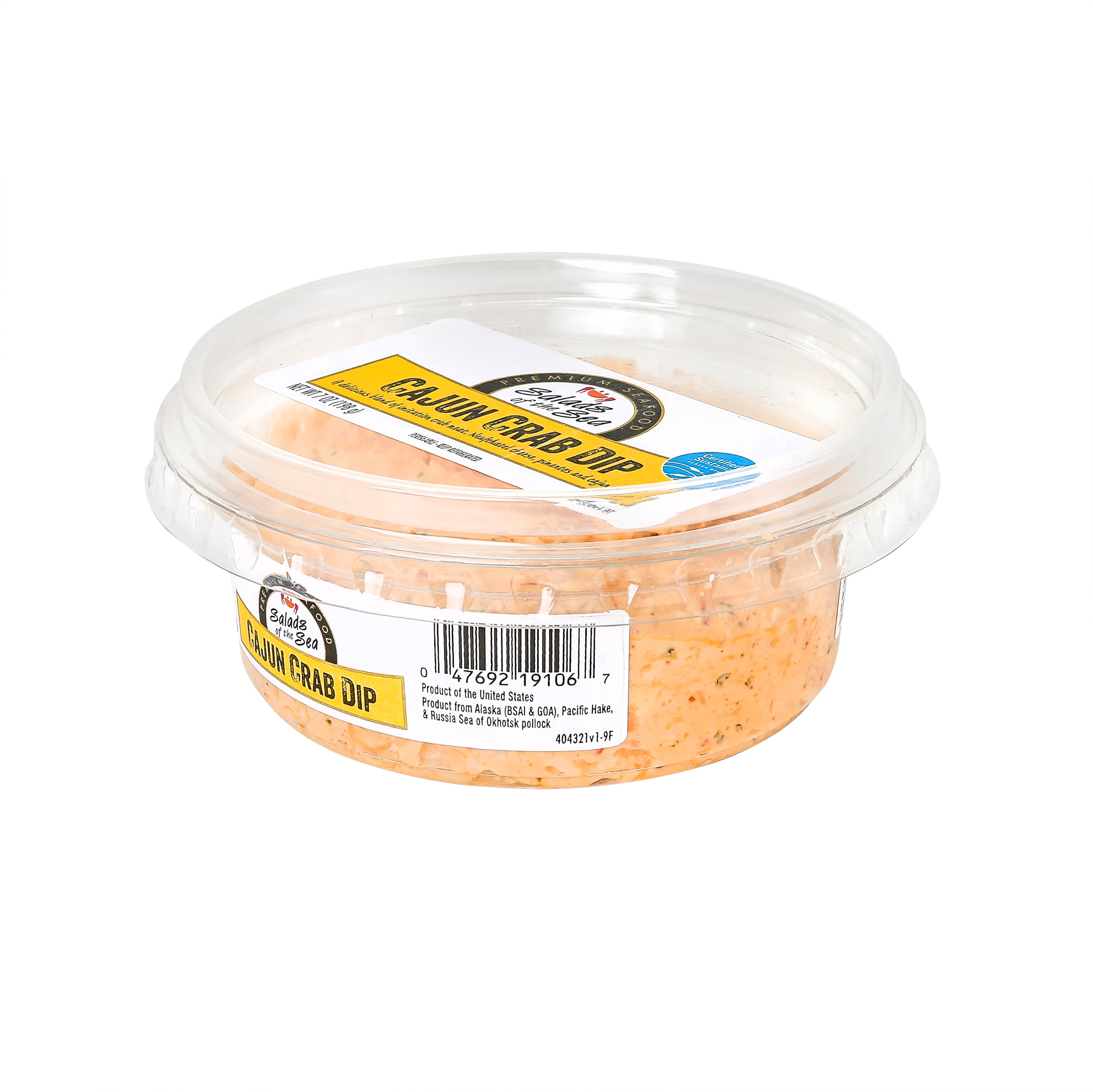 Salads of the Sea Cajun Crab Dip, Fish Dip, 7 oz, Refrigerated, No Allergen-Free Claims Apply