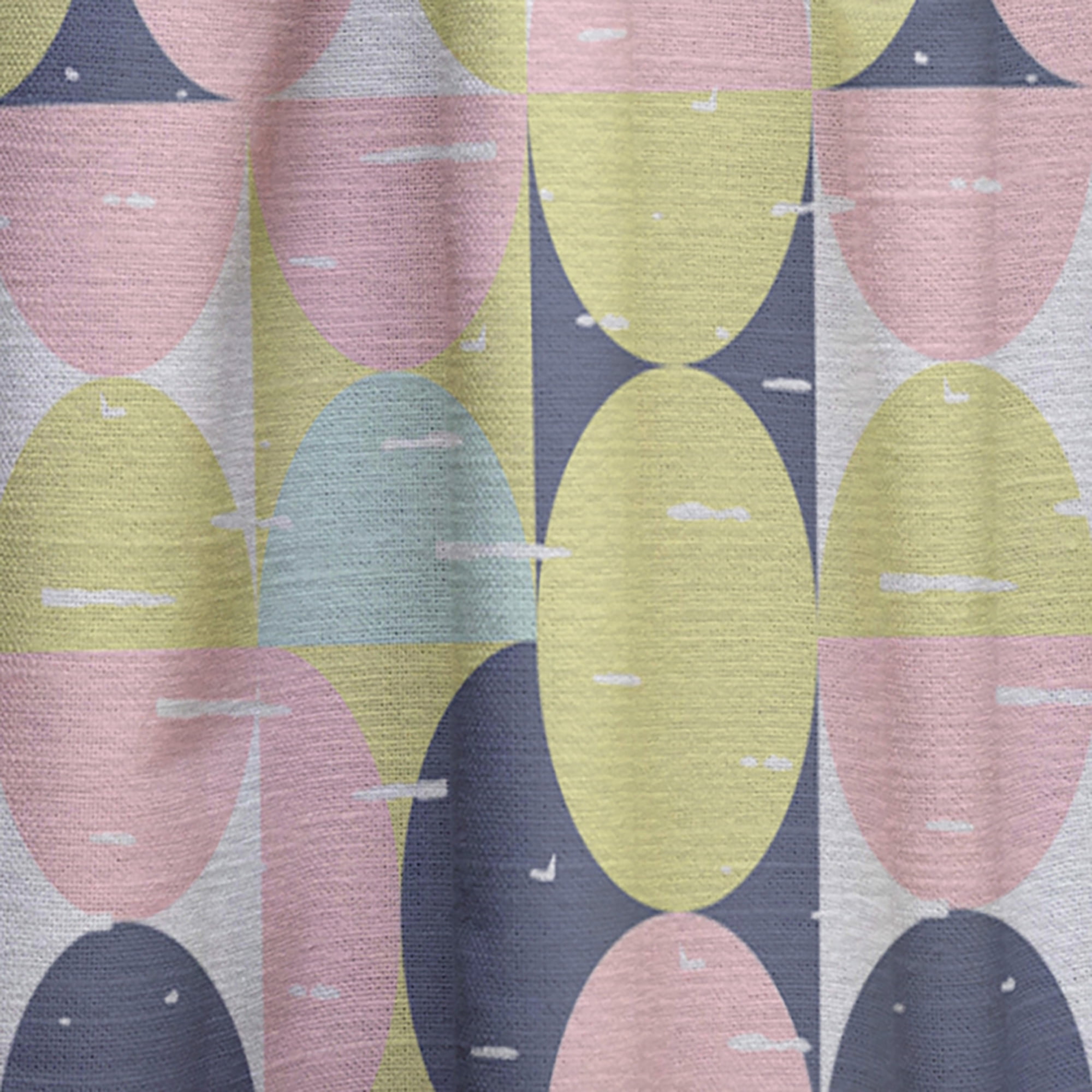 Designart 'Pastel Circular Retro Pattern I' Mid-Century Modern Curtain Panel