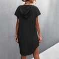 thumbnail image 4 of Patlollav Womens Summer Dresses Short Sleeve Bandage Casual Hat Solid Mini Dress, 4 of 6