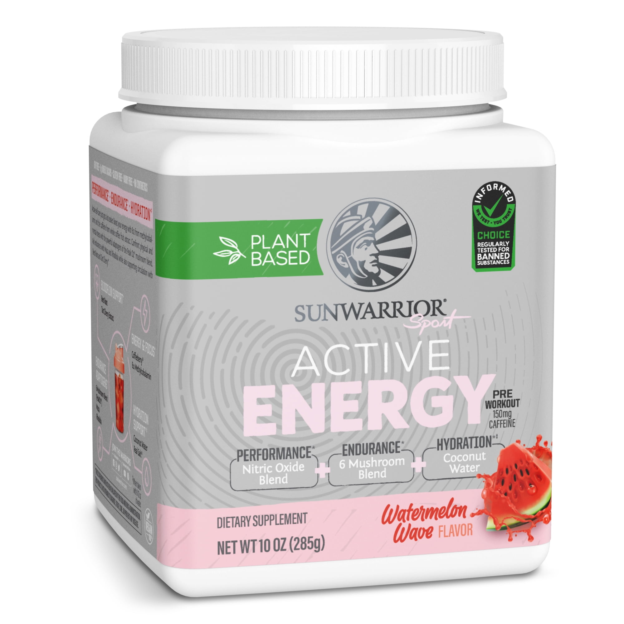 Sunwarrior Sport, Active Energy Preworkout, Watermelon Wave, 10 oz (285 g)