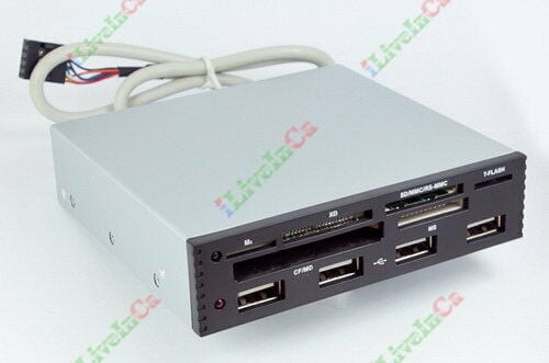 3x 3.5/" All-in-One Internal Flash Memory Card Reader USB 2.0 Hub
