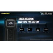 Nitecore T4K CREE XP-L2 V6 LEDs Ultra Bright EDC Flashlight, White, 4000 Lumens, Black, 6952506406524