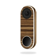 MightySkins NEHEL-Dark Zebra Wood Skin Compatible with Nest Hello Video Doorbell - Dark Zebra Wood