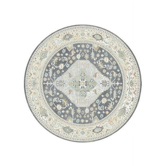 Mayberry Rug WD4032 8RD 7 ft. 10 in. Windsor Aria Round Rug, Ivory
