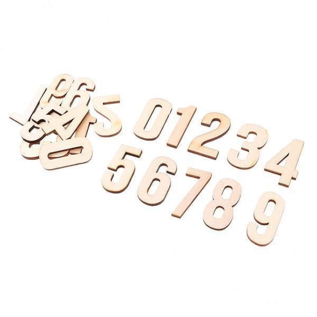 6x10 Piezas De Madera Natural Con Forma De Números Para Niños, Manualidades, Bricolaje