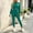 Green, variant on Women's 2‑Piece Tracksuit Set, Letter‑Embroidered Cropped Hooded Sweatshirt with Drawstring & High‑Waist Cuffed Jogger Pants, Solid‑Color Sporty Outfit for Daily Workout Commute Brown XXS(XXS)