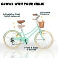 thumbnail image 3 of Glerc Missy 24" Girls Cruiser Bike 6-Speed Women's Hybird Bicycle for Ages 7-11 Years, Mint Green, 3 of 12