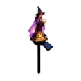 thumbnail image 3 of Halloween Solar Garden Lights, Witch Crystal Ball Stake Light, Auto On/Off Waterproof Outdoor Decor for Yard Pathway Lawn Patio, Resin, 3 of 8