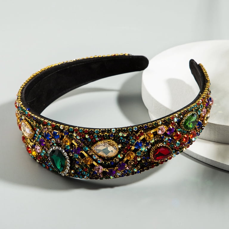 Rhinestone Padded Headband Baroque Crystal Embellished  display picture 2