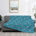 thumbnail image 2 of Rateoe Cartoon Whale Pattern Flannel Throw Blanket, Ultra-soft Blanket for Bed, Couch, Car, Hypoallergenic Anti-pilling blanket-, 2 of 6