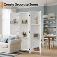 thumbnail image 5 of Jostyle 6 Panel Room Divider Privacy Screen with Storage Shelves - Foldable Partition with Natural Paulownia Wood Frame for Living Room, Bedroom, Office White, 5 of 10