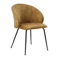 thumbnail image 2 of Pemberly Row Metal & Velvet Dining Room Set of 2 Side Chair in Mustard, 2 of 8