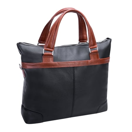 UPC: 0642154183927 | McKlein U Series  EASTWARD   Pebble Grain Calfskin Leather 15  Leather  Two-Tone  Laptop & Tablet Briefcase  Black (18392)
