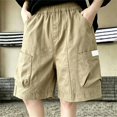 thumbnail image 6 of UACY Linen Bermuda Shorts for Boys Lightweight Summer Hiking Cargo Shorts Quick Dry Wide Leg Quick Dry Short Knee Length (Green, 3-4 Years), 6 of 7